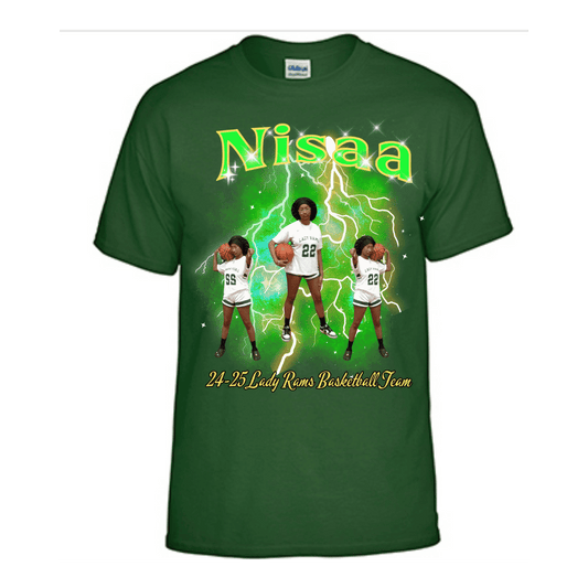Unisex Short and Long Sleeve T-Shirt (Nisaa 24-25 Lady Rams Basketball Graphic T-Shirt)