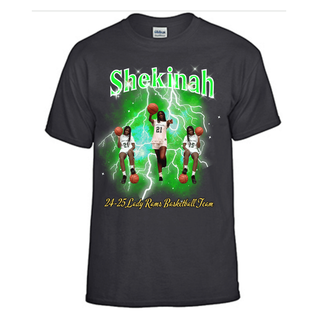 Unisex Short and Long Sleeve T-Shirt (Shekinah 24-25 Lady Rams Basketball Graphic T-Shirt)