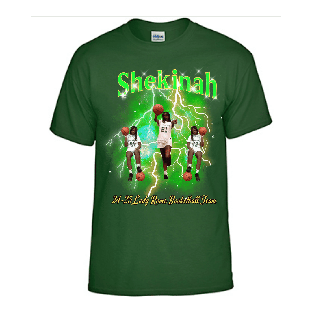 Unisex Short and Long Sleeve T-Shirt (Shekinah 24-25 Lady Rams Basketball Graphic T-Shirt)