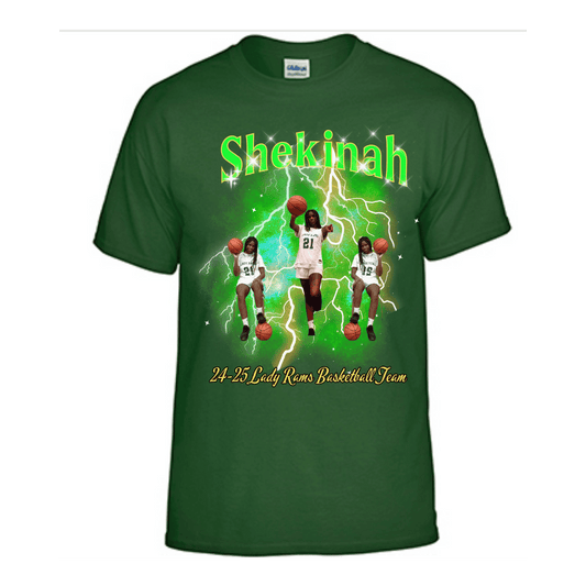 Unisex Short and Long Sleeve T-Shirt (Shekinah 24-25 Lady Rams Basketball Graphic T-Shirt)