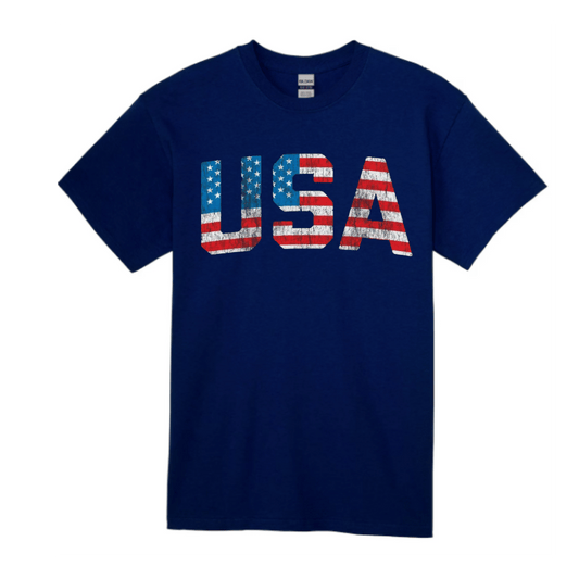 Unisex Short Sleeve T-Shirt (Vintage USA Tees, Independence Day Merch)