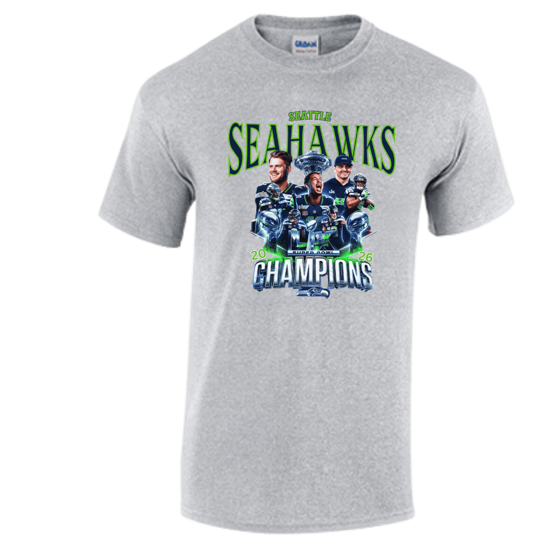 Unisex Short Sleeve T-Shirts (2026 Seattle Seahawks Championship Graphic Shirt)